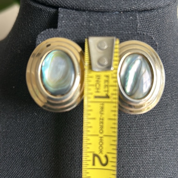 Vintage Abalone Post Earrings - Picture 5 of 6